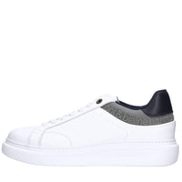 Sneakers in pelle e tessuto 