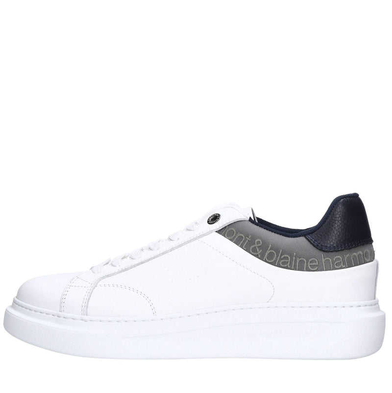Sneakers in pelle e tessuto 