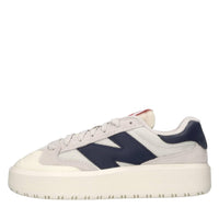 Sneakers in pelle e tessuto 