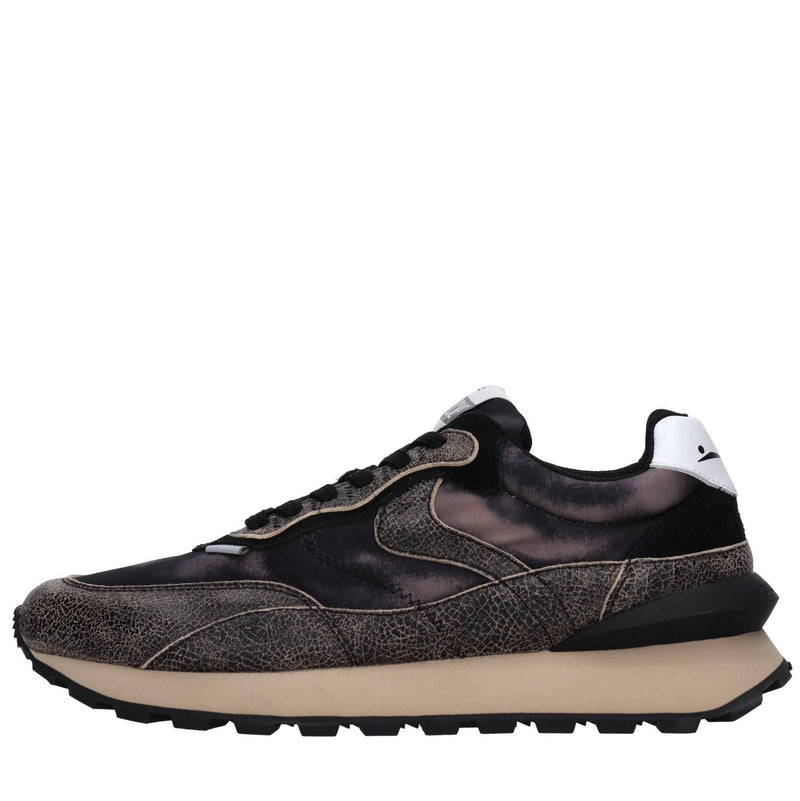 Sneakers in camoscio pelle e tessuto 