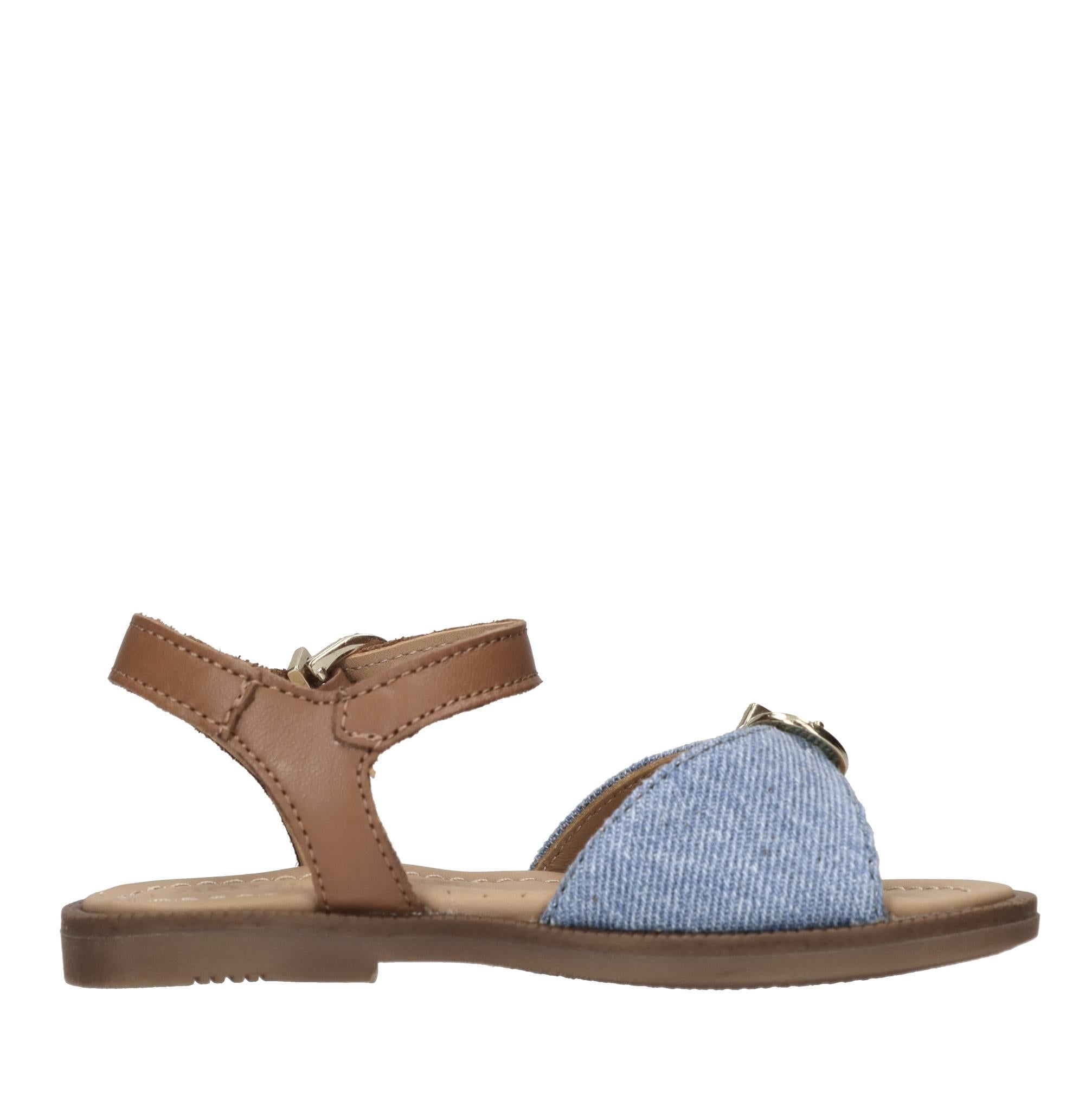 Sandali in pelle e tessuto 