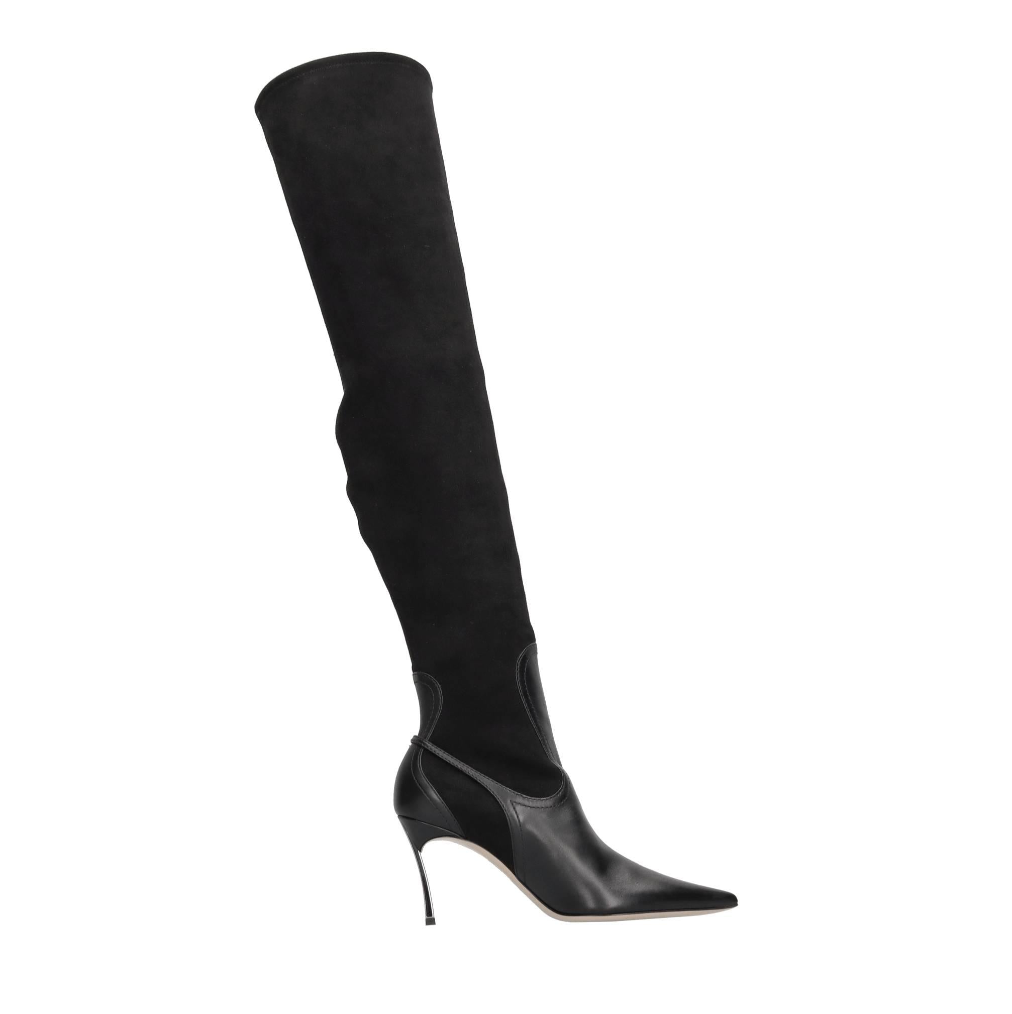 Stivali cuissard Superblade in pelle ed ecocamoscio stretch 