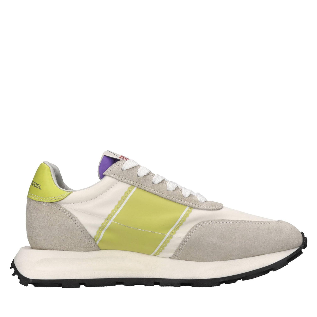 Sneakers in pelle e tessuto 