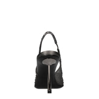 Décolleté Slingback Nicole in pelle rete e strass 