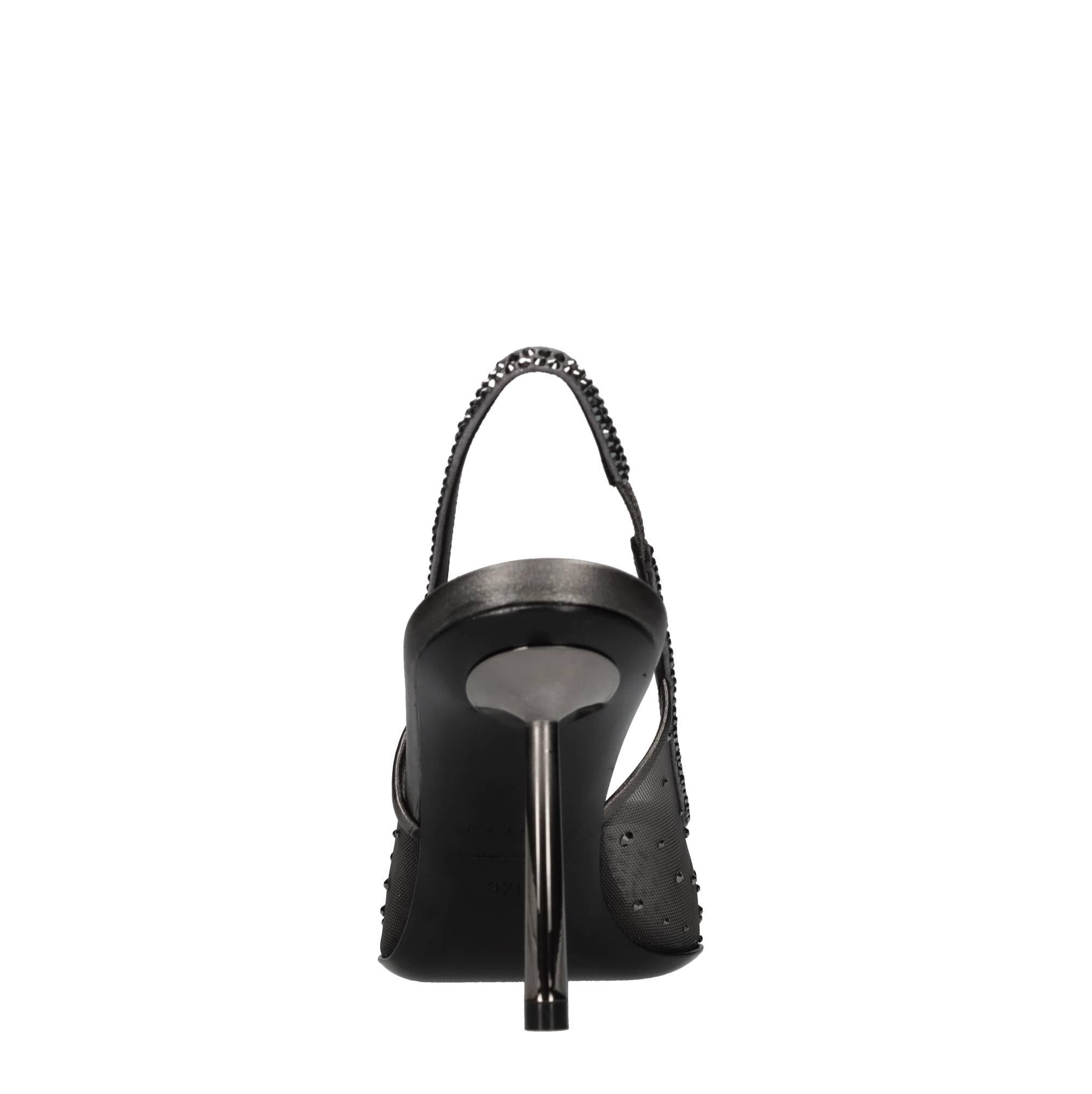 Décolleté Slingback Nicole in pelle rete e strass 