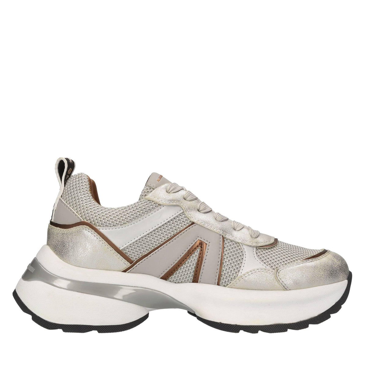 Sneakers in pelle, ecopelle e tessuto 