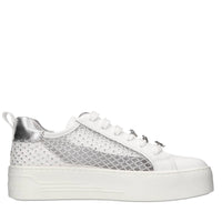Sneakers in pelle e tessuto 