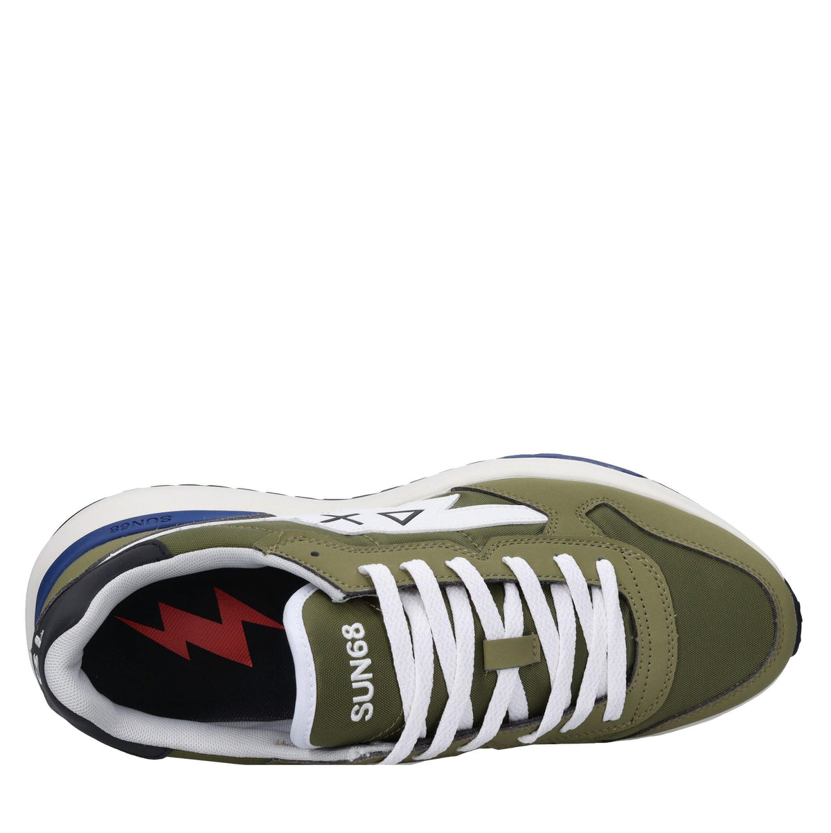 Sneakers in pelle e tessuto 