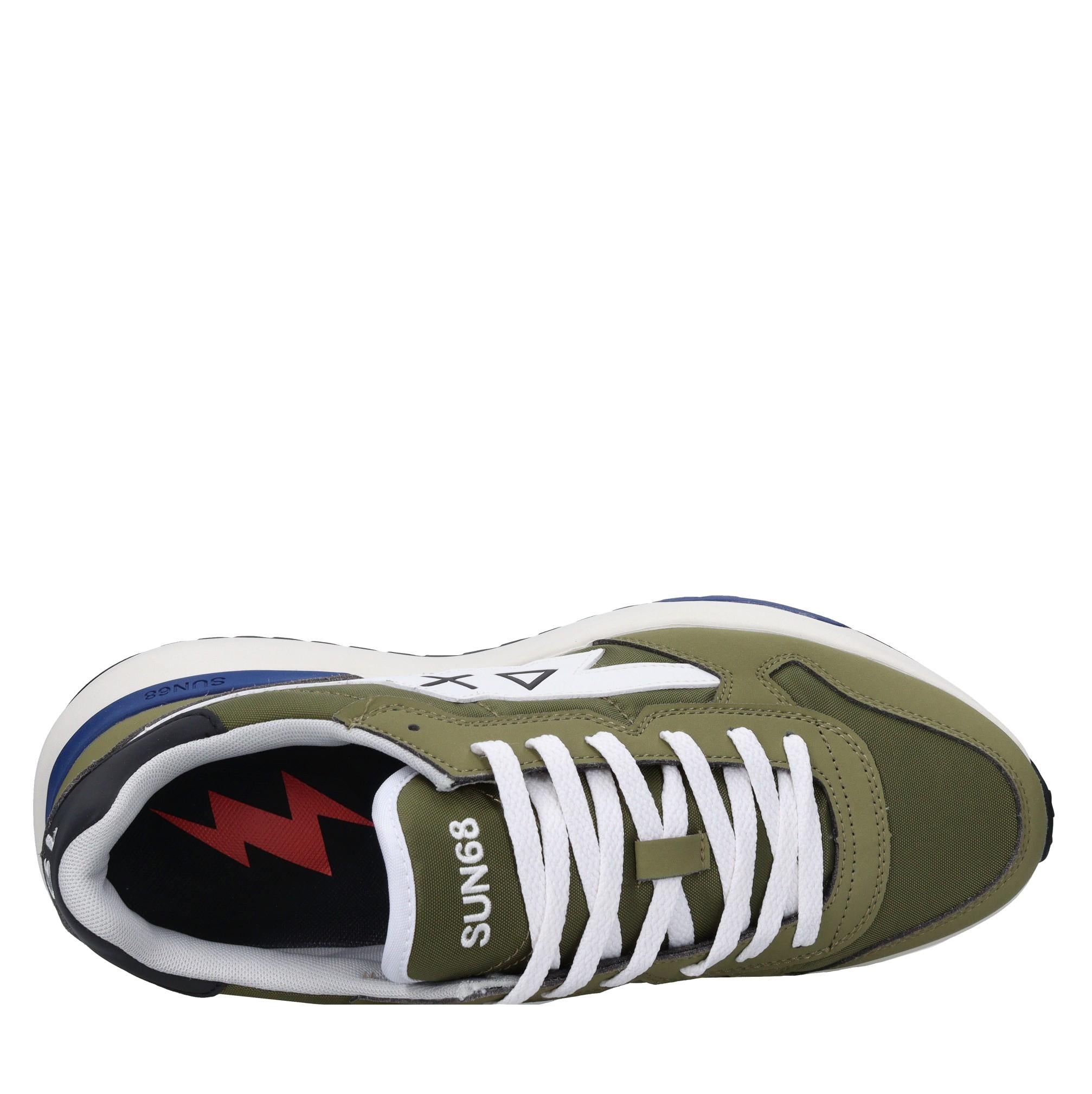 Sneakers in pelle e tessuto 