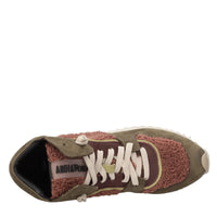 Sneakers alte in pelle e tessuto 