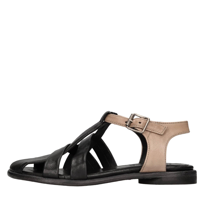 Sandali flat in pelle 