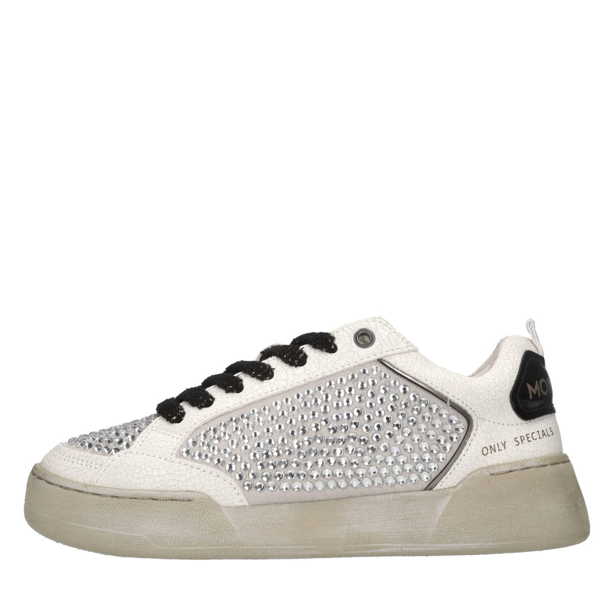 Sneakers in pelle e strass 