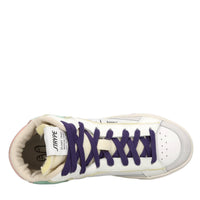 Sneakers in pelle e tessuto 