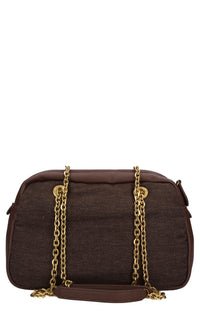 Borsa ROSES in tessuto ed ecopelle 