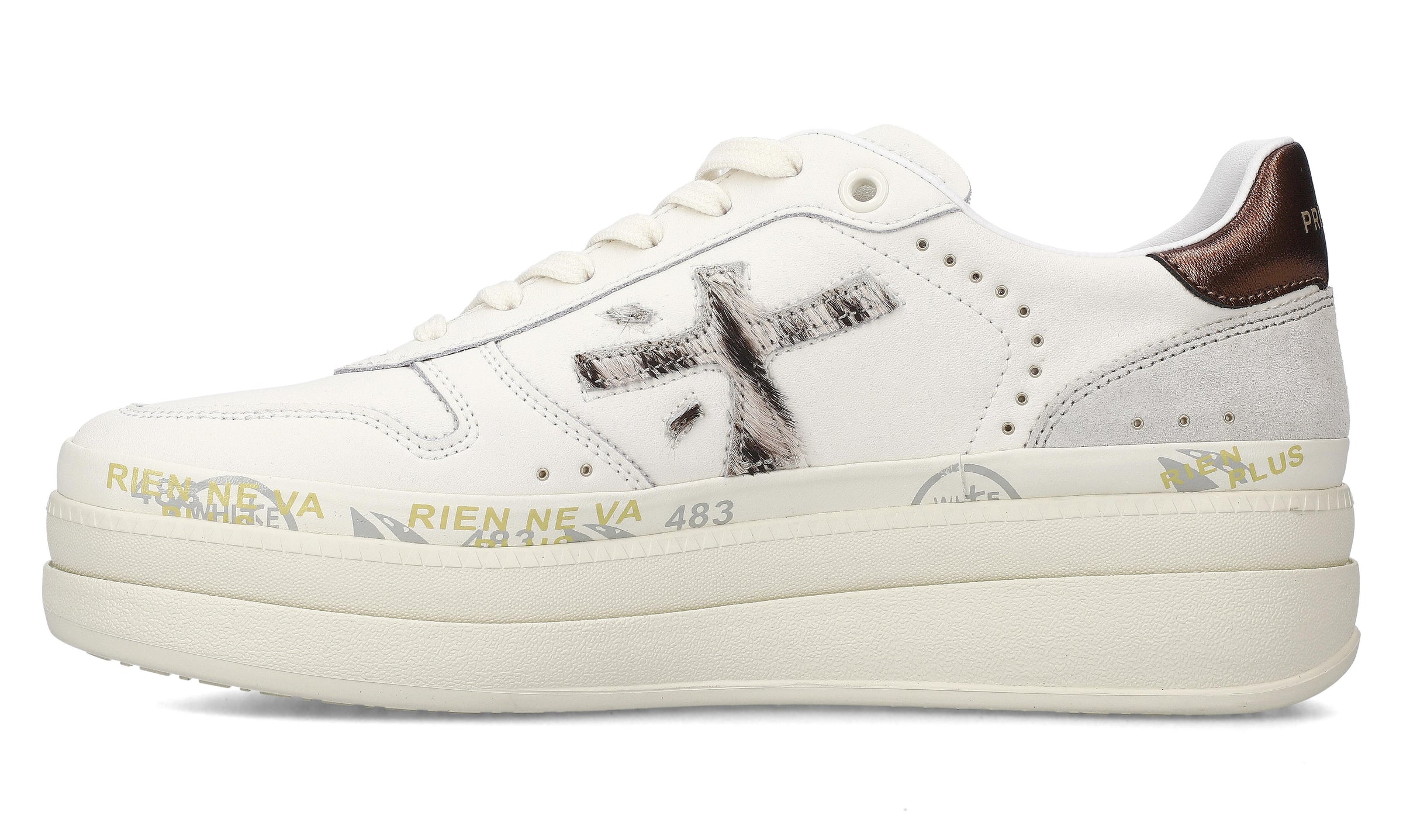 Sneakers in pelle e cavallino. 