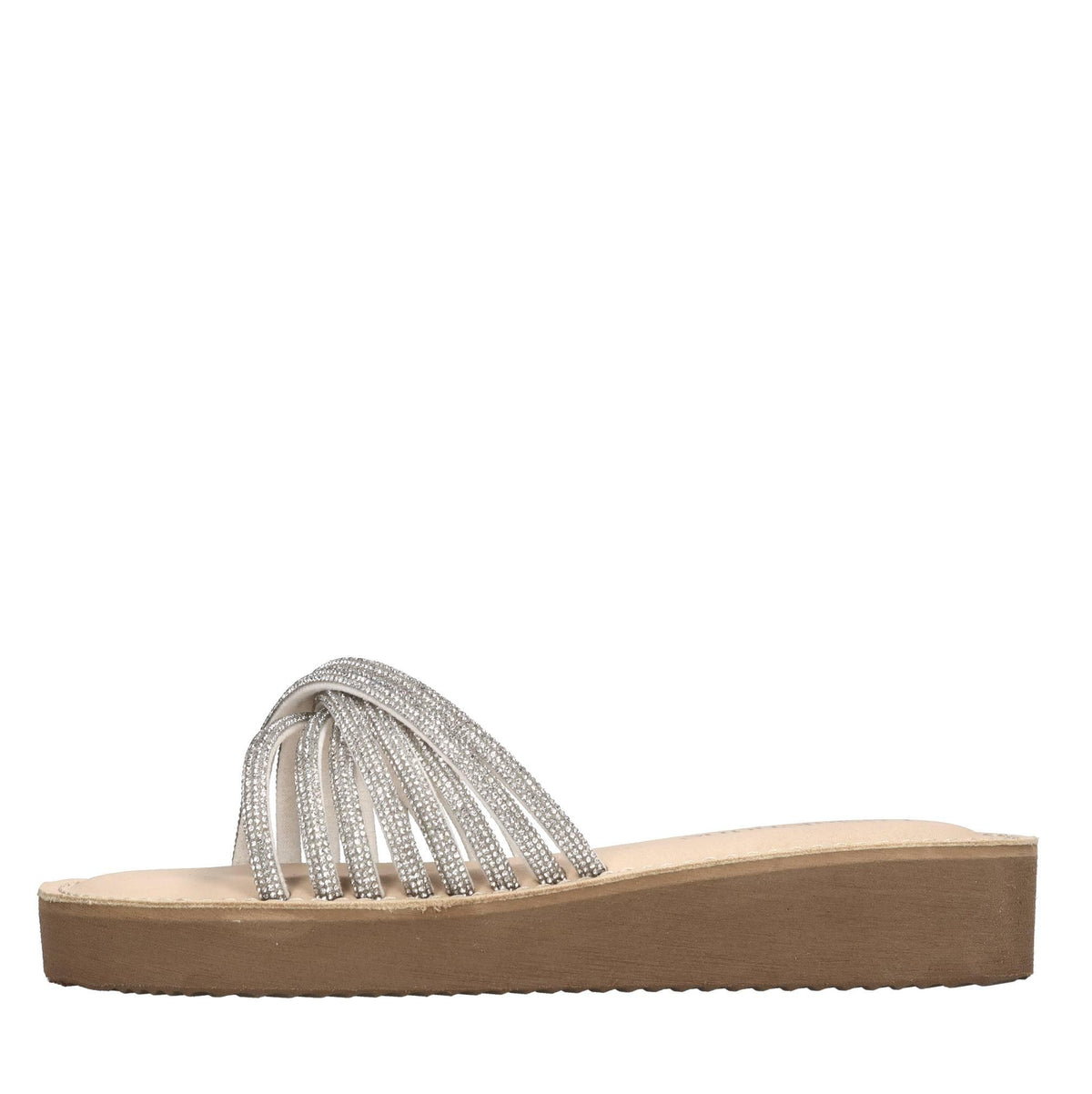 Mules in pelle e strass 