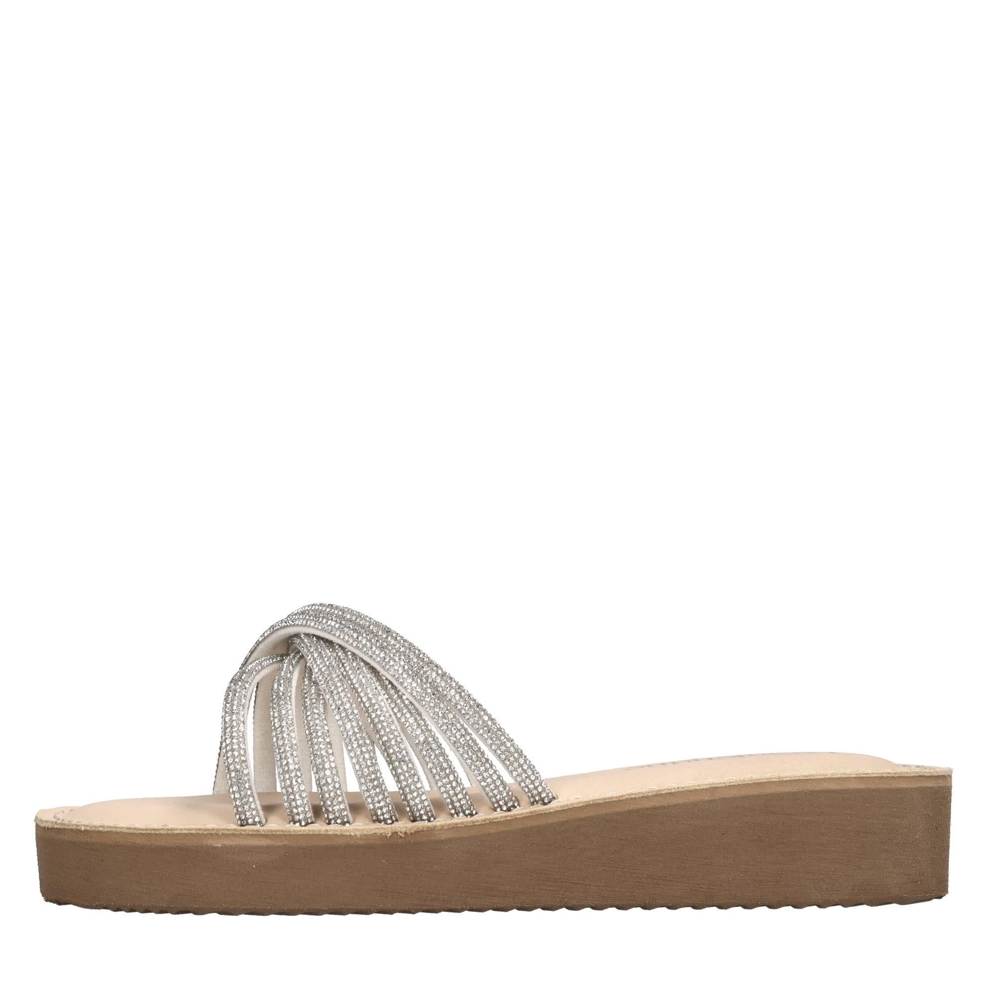 Mules in pelle e strass 