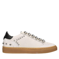 Sneakers in pelle,borchie e strass 