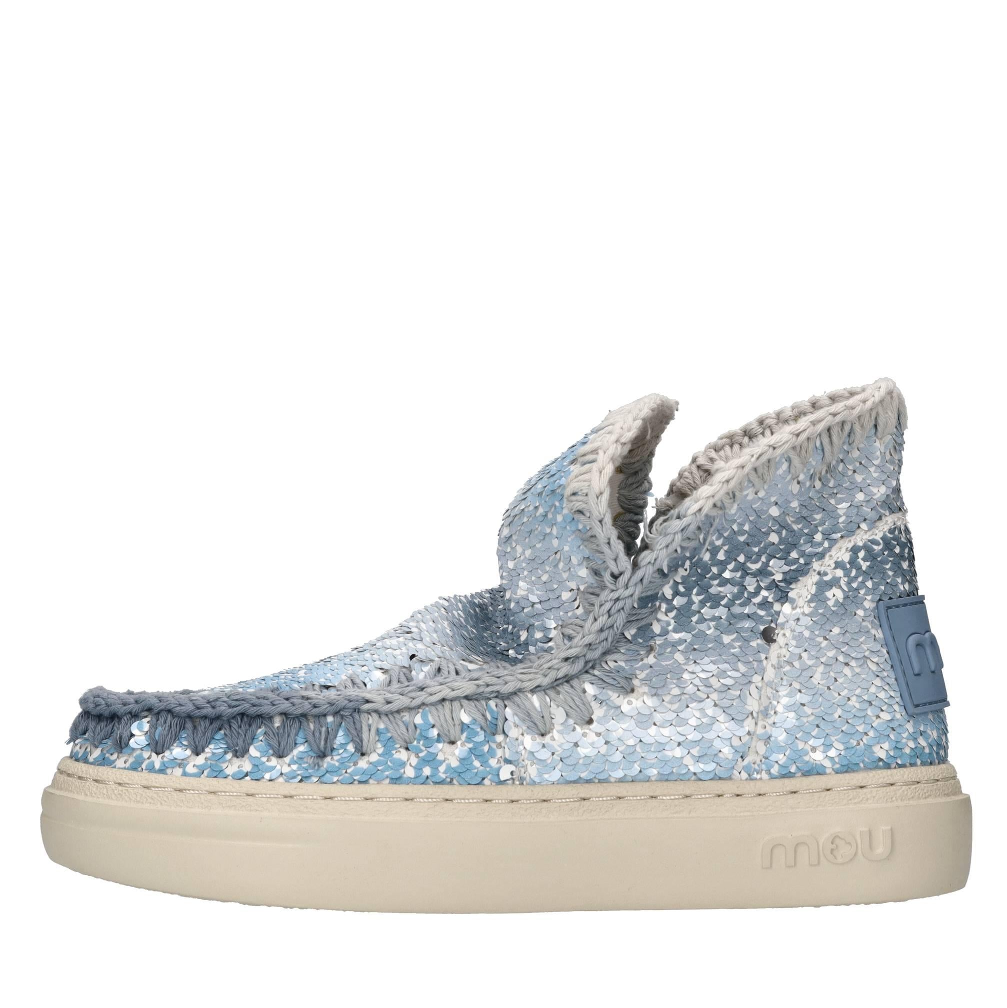 Stivaletti in paillettes con profilo in tessuto 