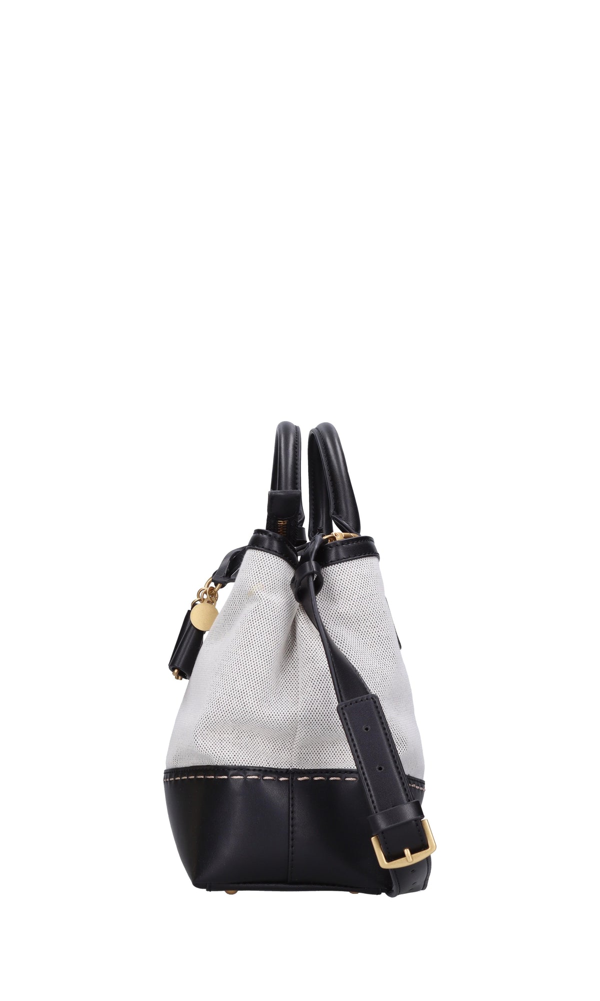 Borsa in ecopelle e tessuto 