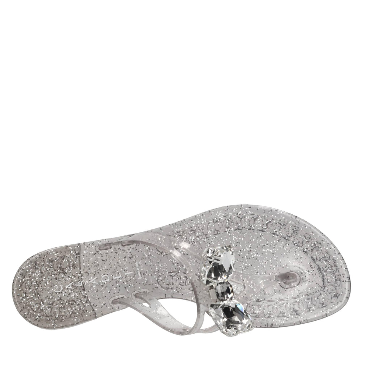 Sandali flat Jelly Glitter in PVC e Swarovski 