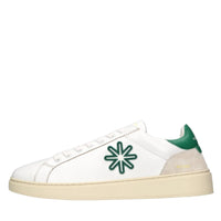 Sneakers in pelle e tessuto 