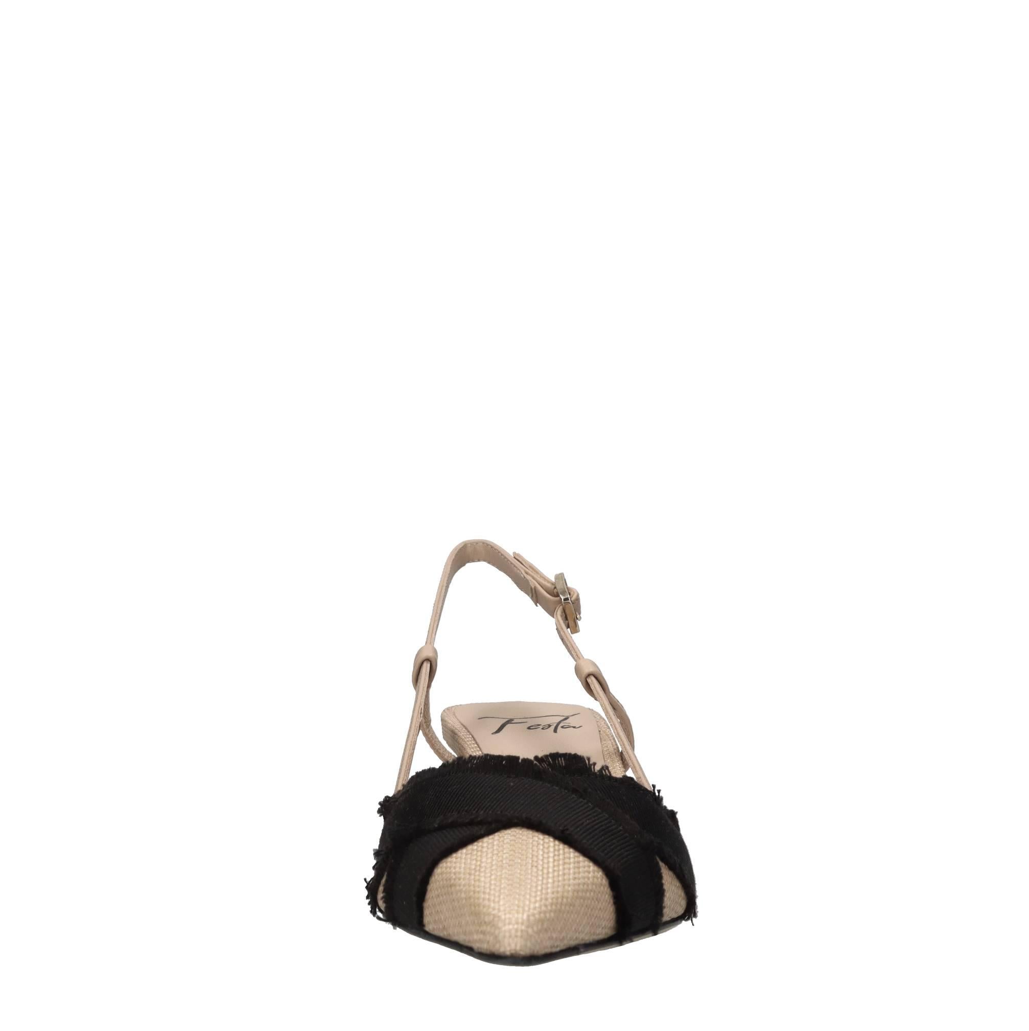 Décolleté slingback Girasol in pelle e tessuto 