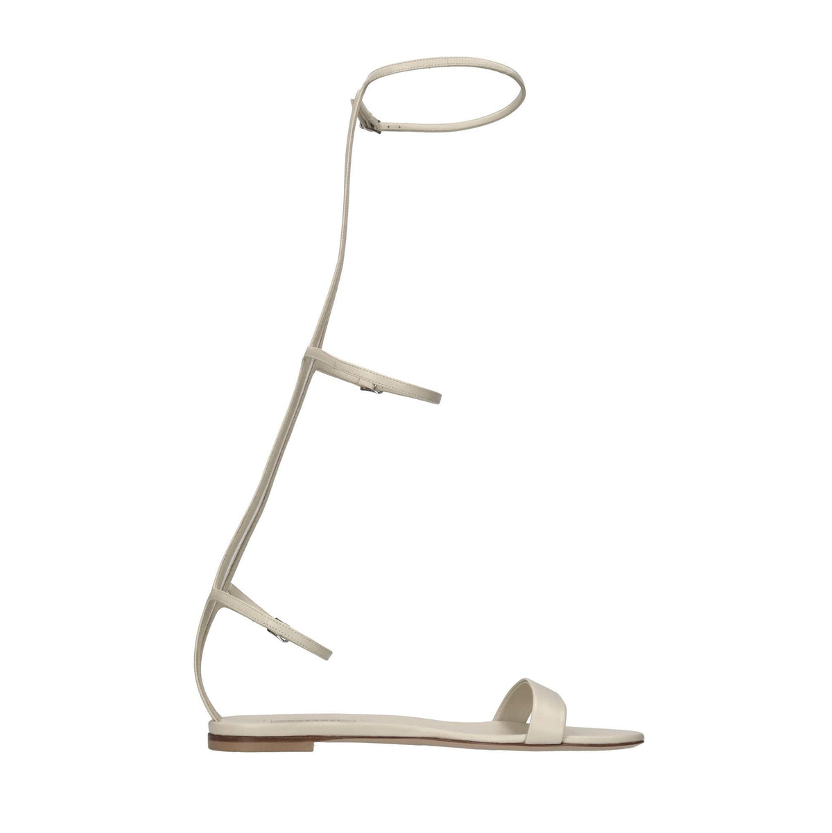 Sandali flat in pelle 