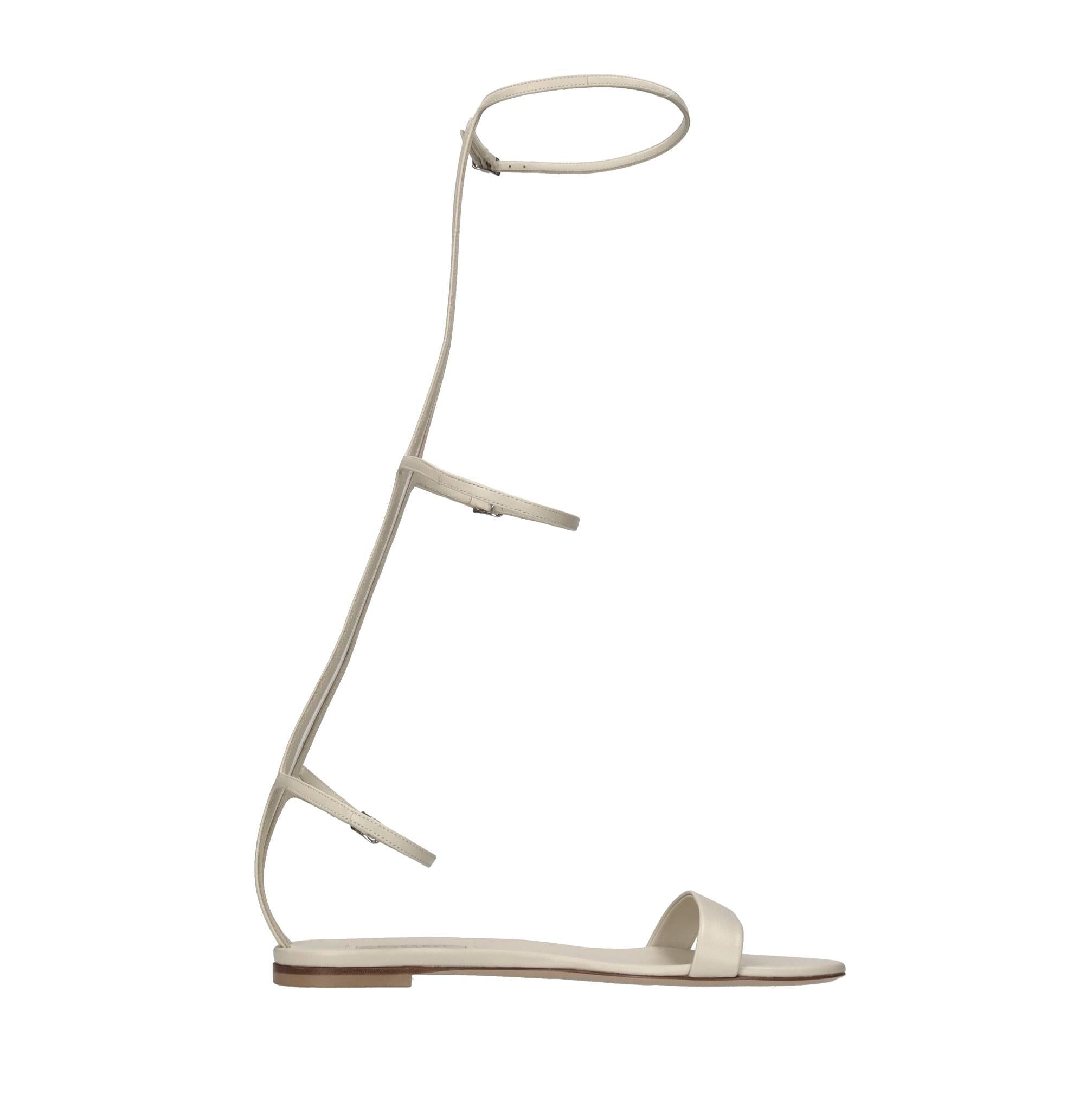 Sandali flat in pelle 