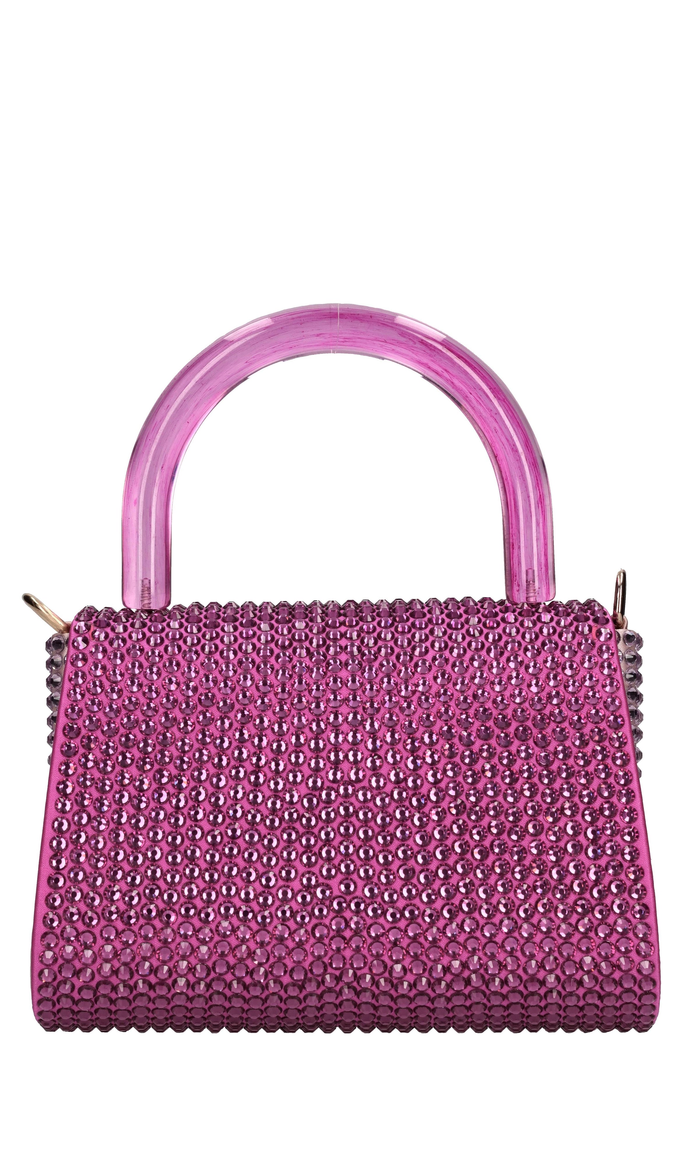 Borsa mini Cookie in raso e strass 