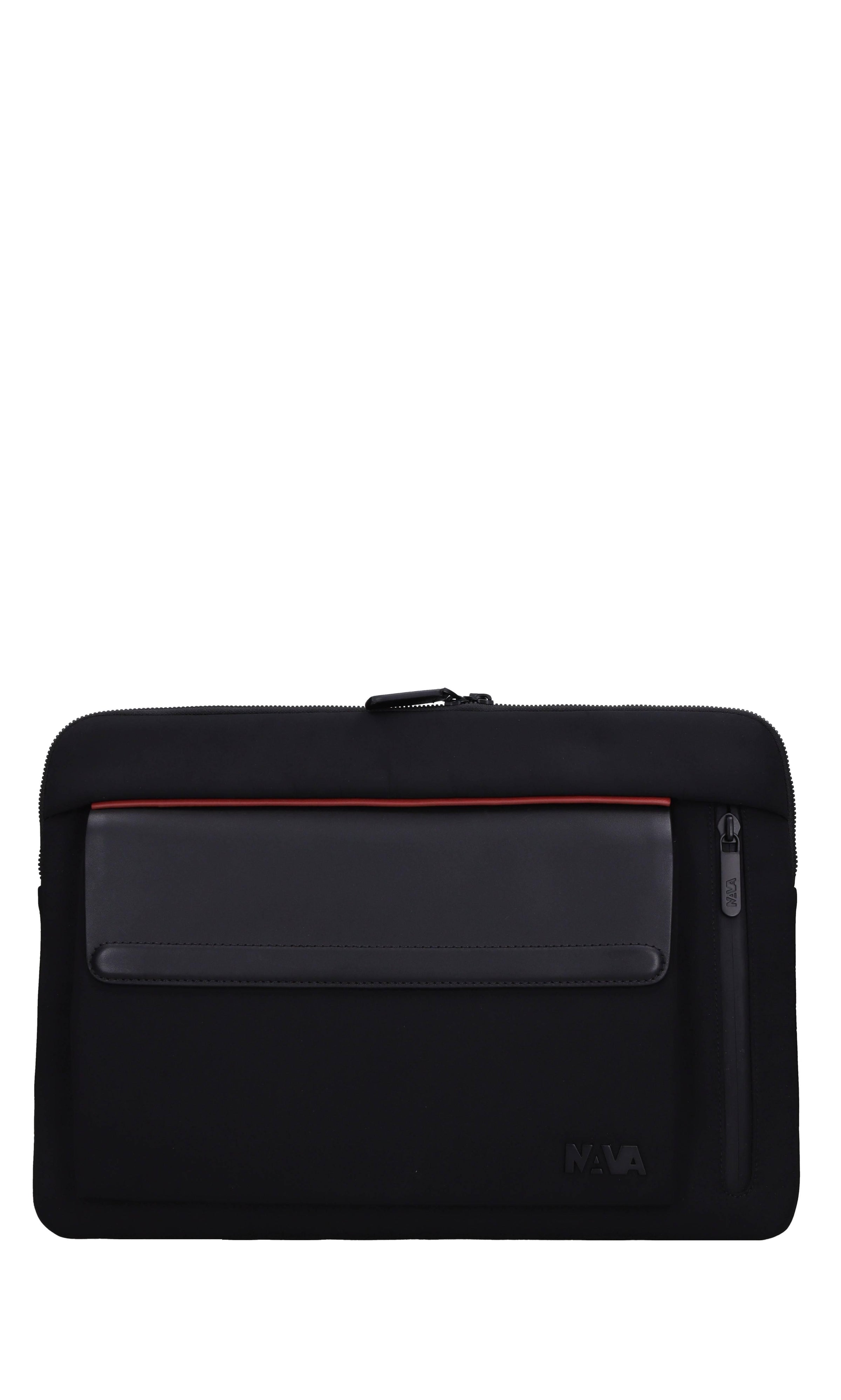 Borsa portadocumenti in tessuto con inserti in ecopelle 