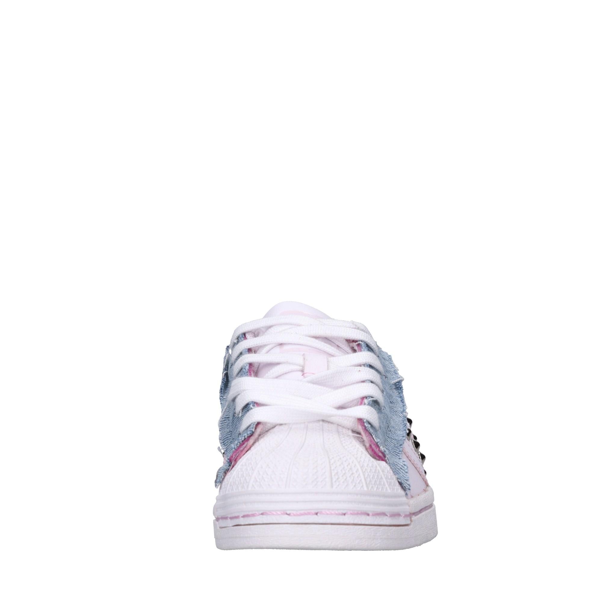 Sneakers in pelle e tessuto 