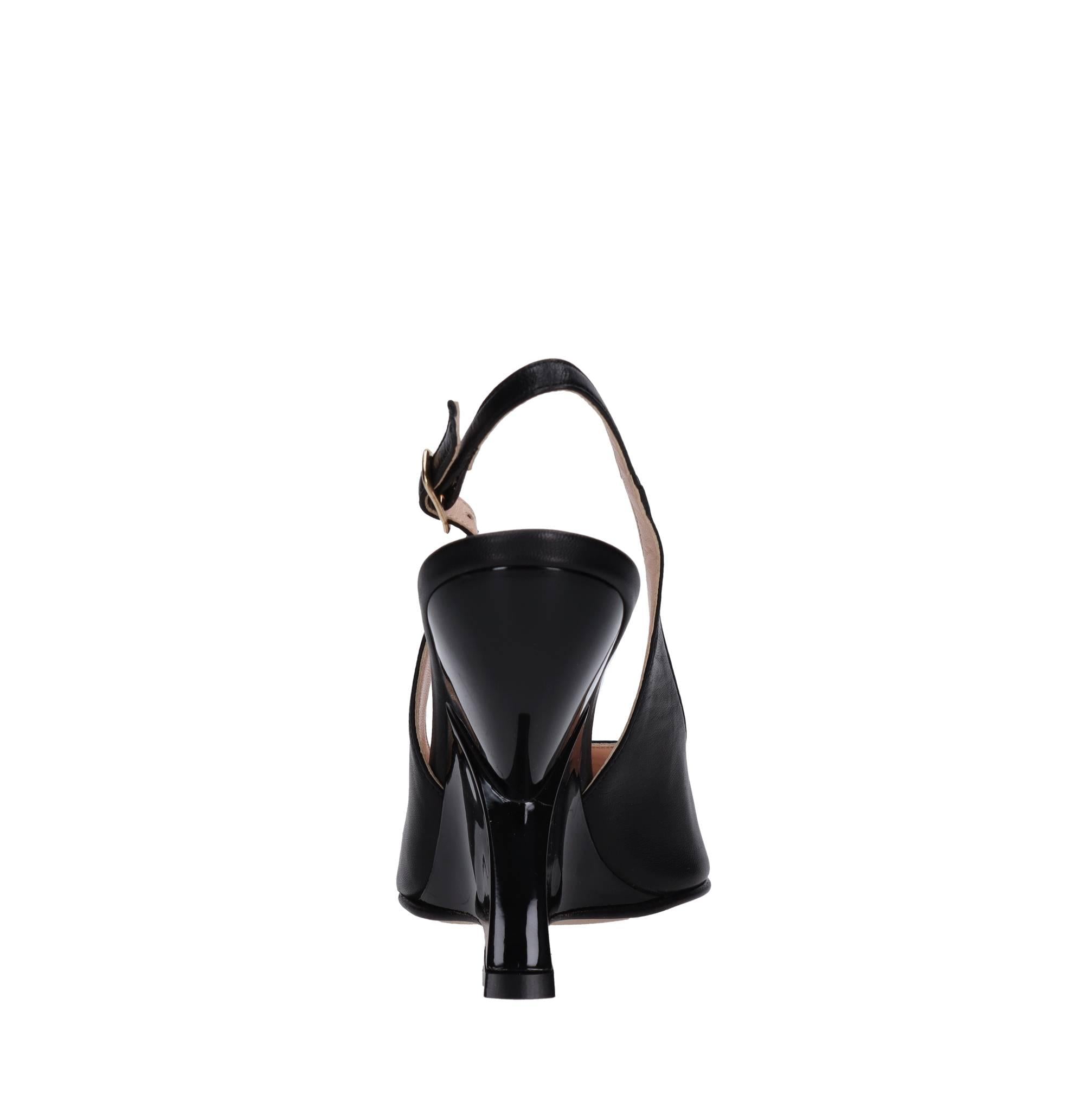 Décolleté slingback in pelle 