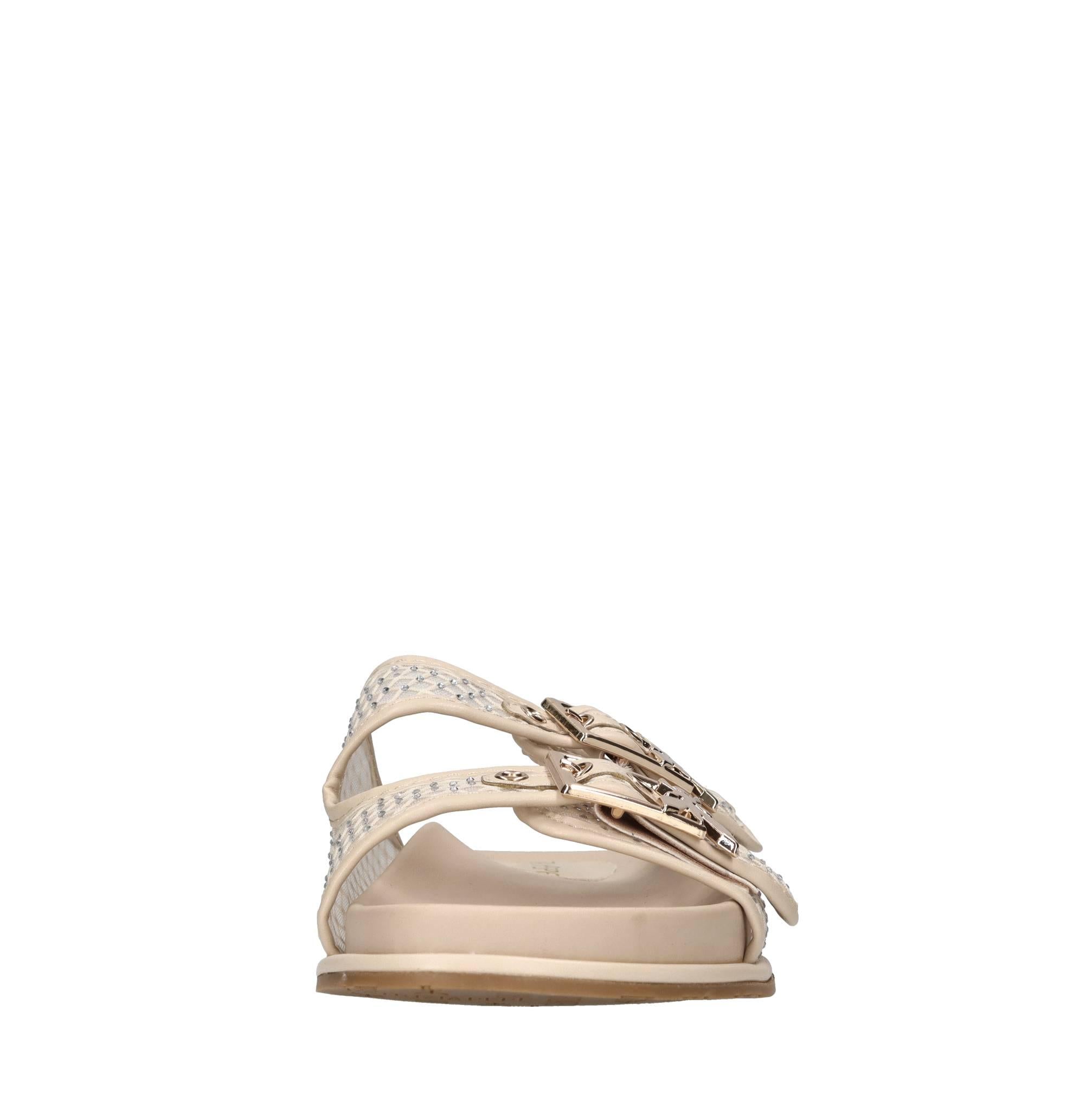 Mules in ecopelle, rete in tessuto e strass 