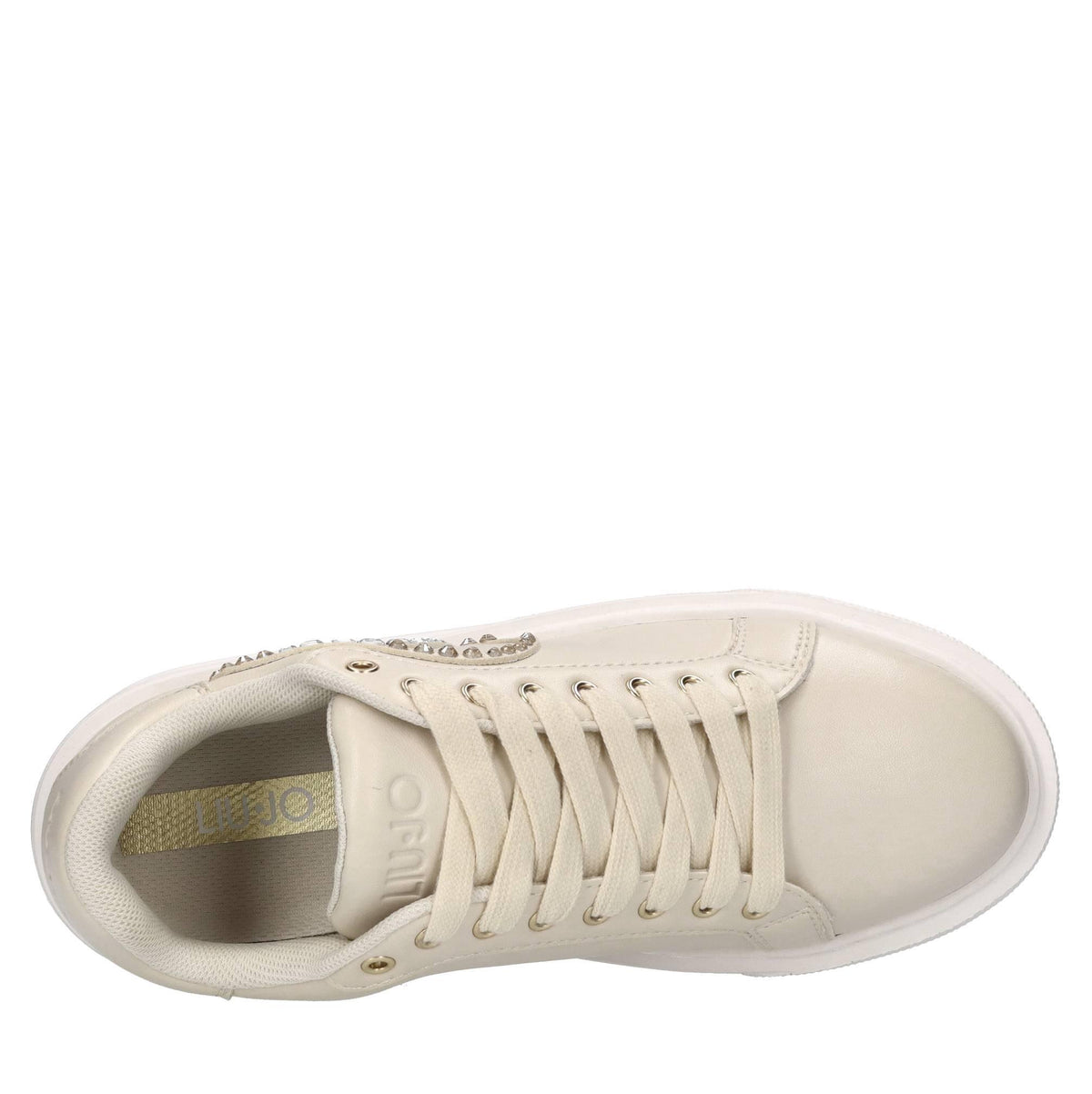 Sneakers in ecopelle e strass 