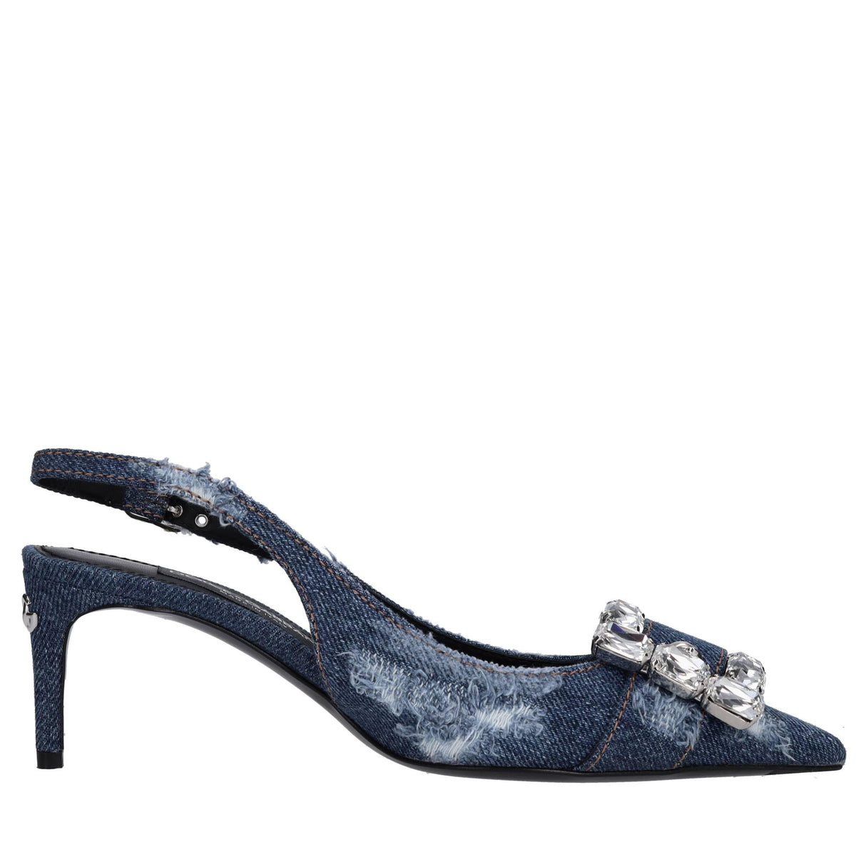 Décolleté slingback in tessuto 