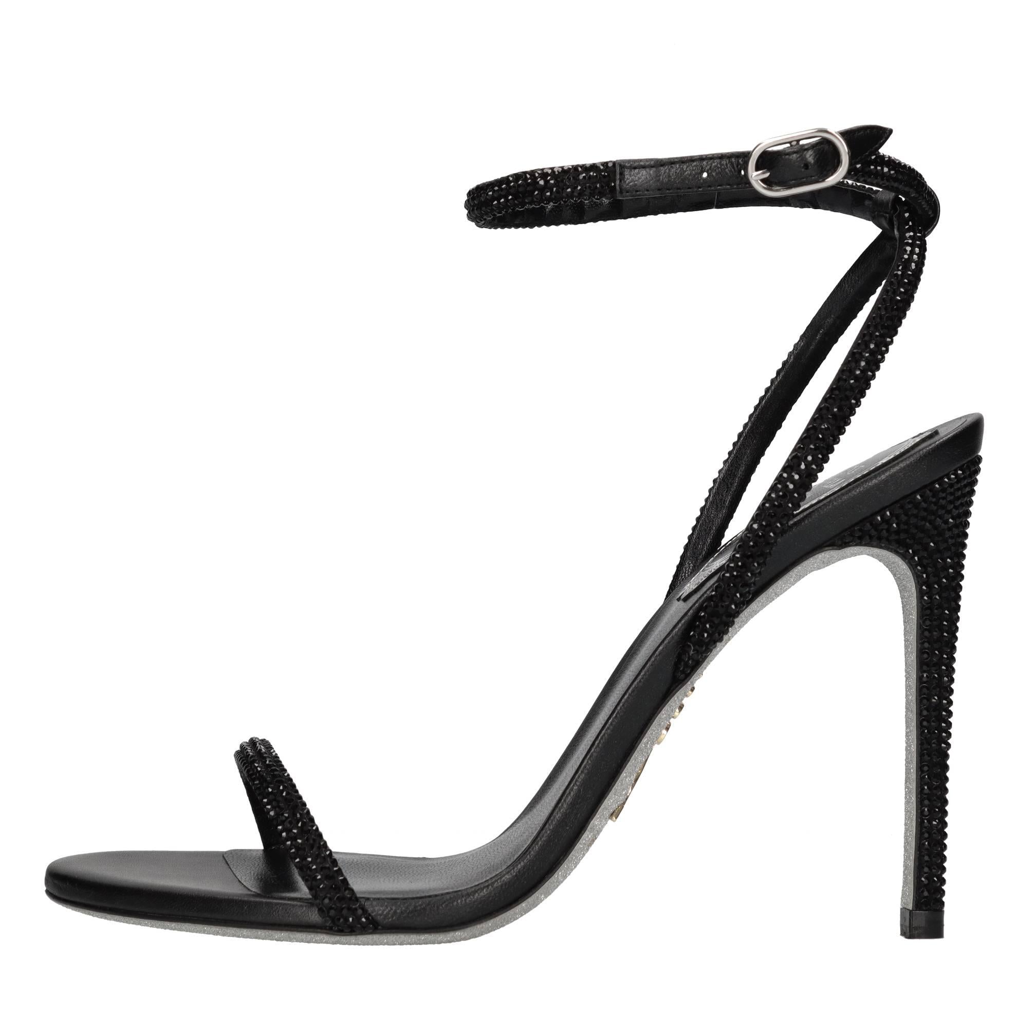 Sandali ELLABRITA in cuoio raso e strass 