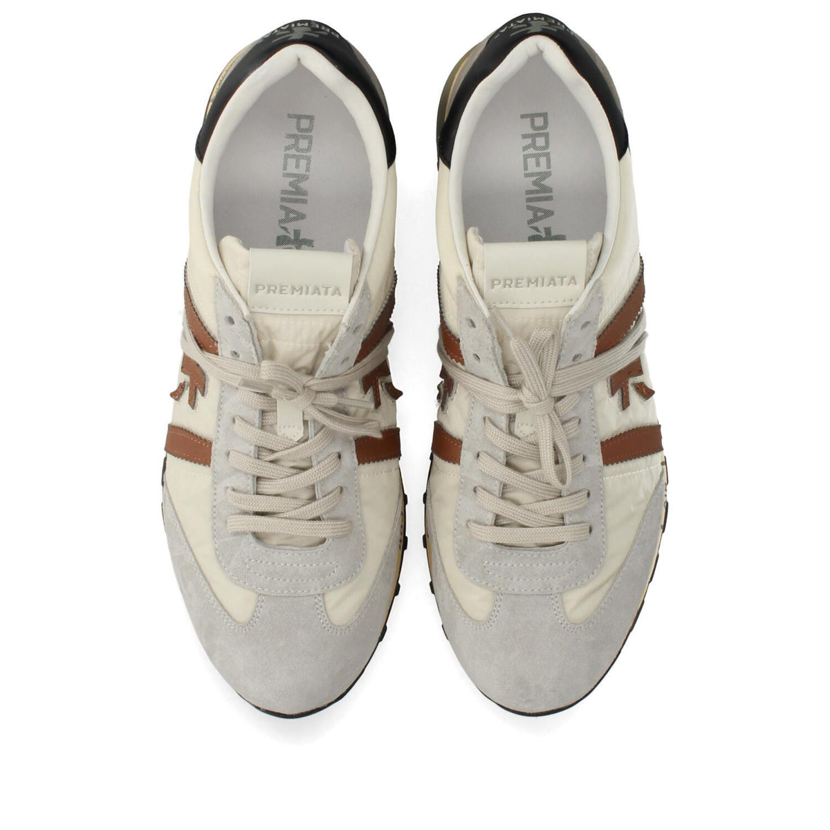 Sneakers in pelle ecopelle e tessuto 