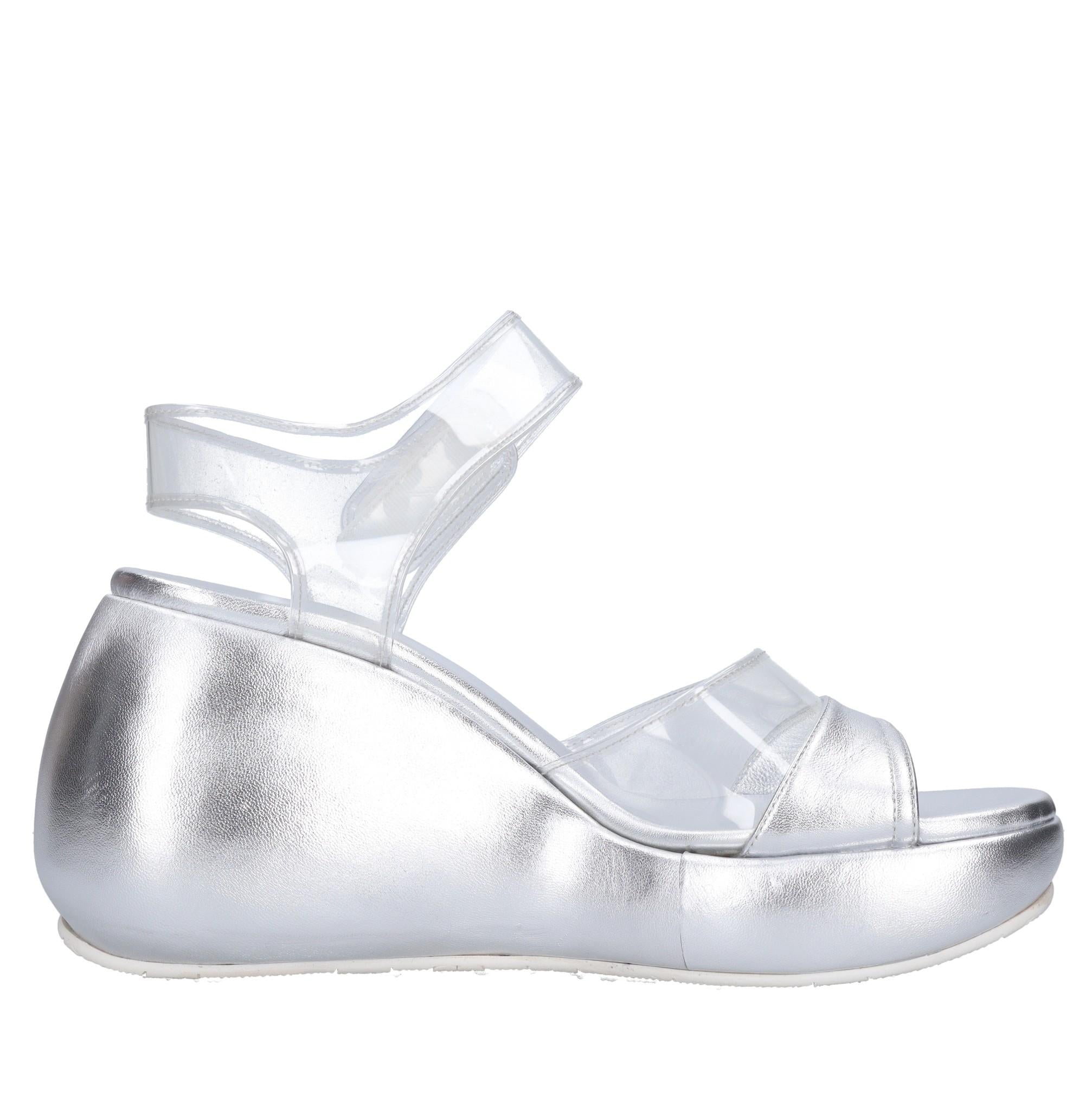 Sandali Zeppa in plexi e pelle 