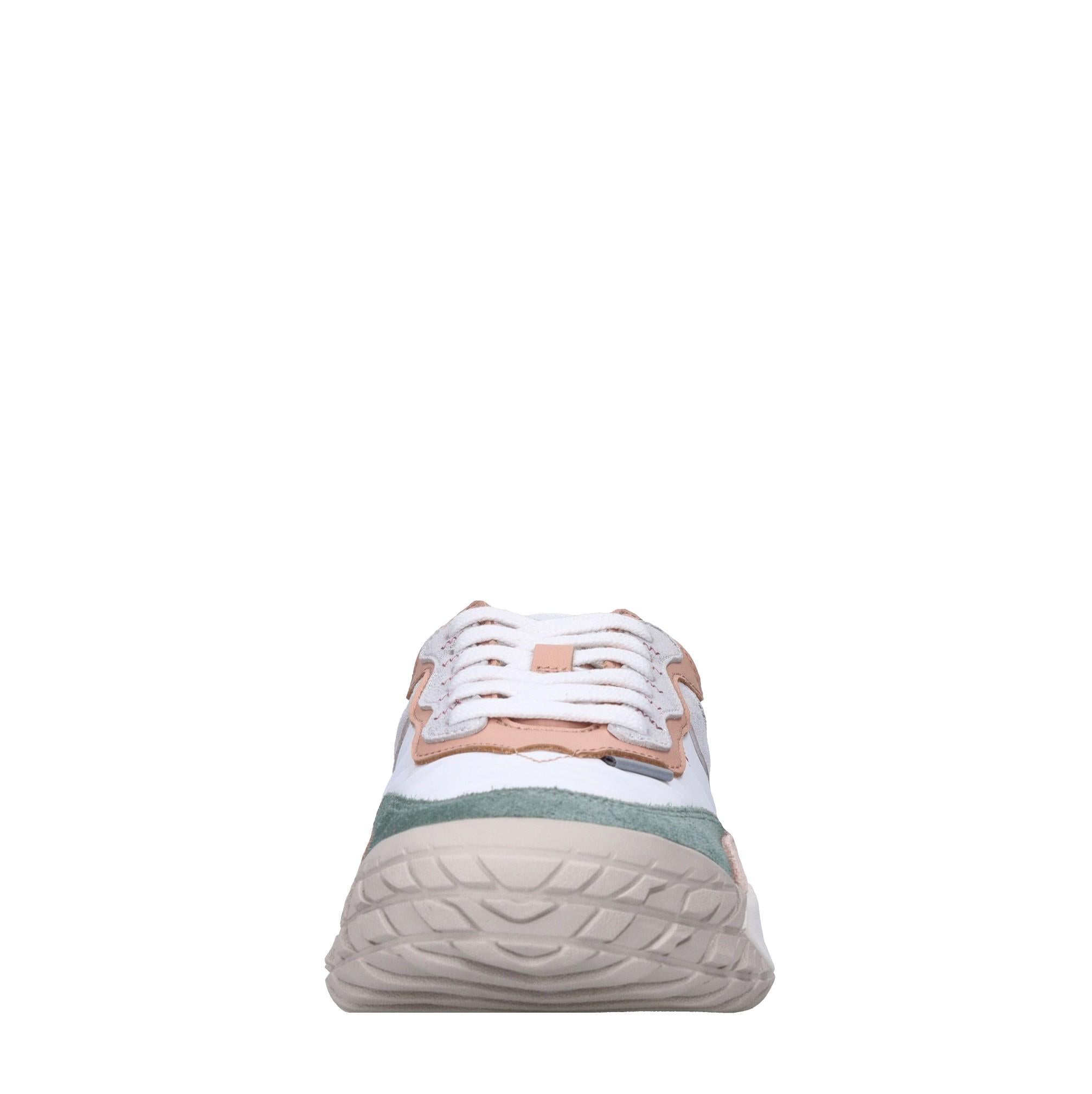 Sneakers in pelle e tessuto 