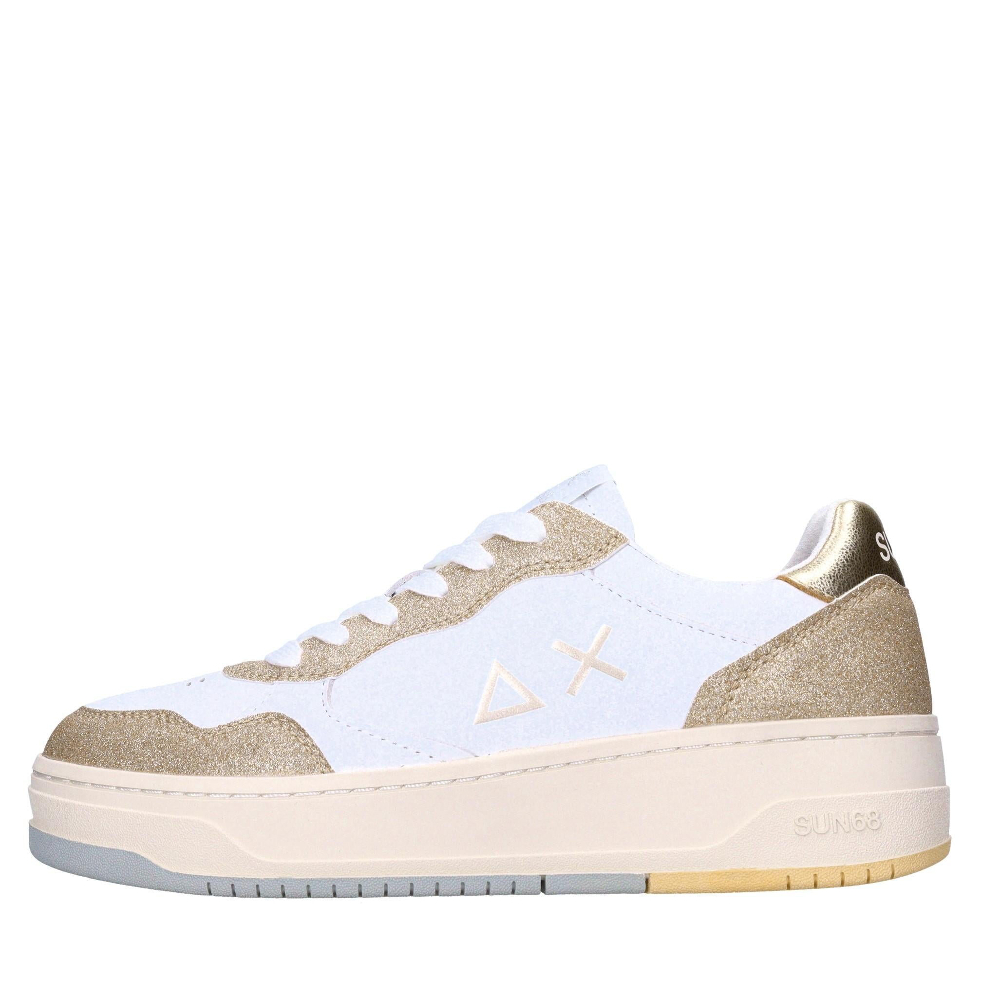 Sneakers in glitter e pelle 