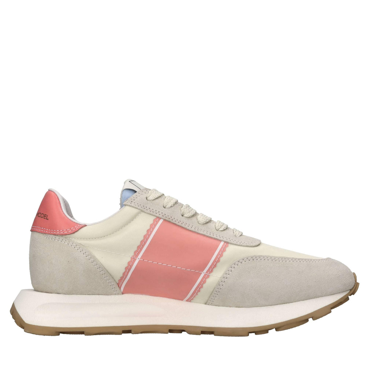 Sneakers in pelle e tessuto 