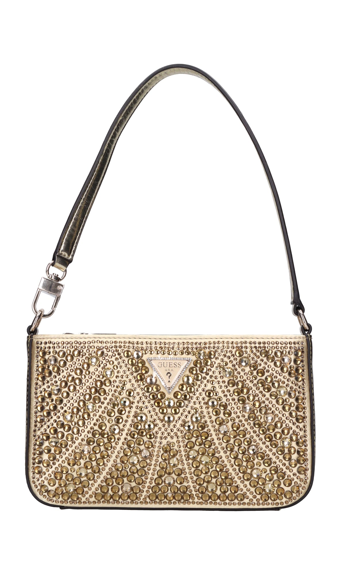 Borsa in ecopelle tessuto e strass 
