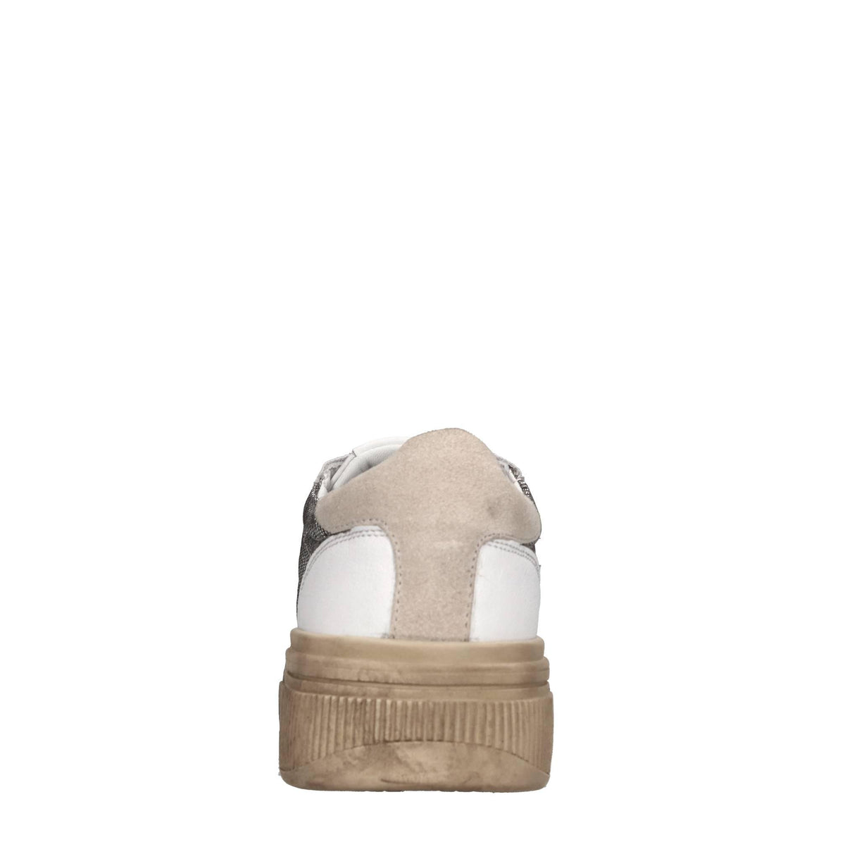 Sneakers in pelle e tessuto 