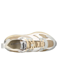 Sneakers in pelle e tessuto 
