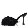 SEBASTIAN Satin and feather mules