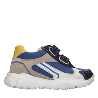 Sneakers in pelle e tessuto 