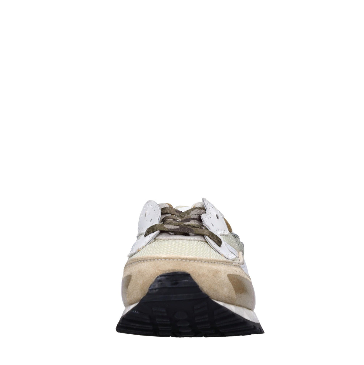 Sneakers in pelle e tessuto 