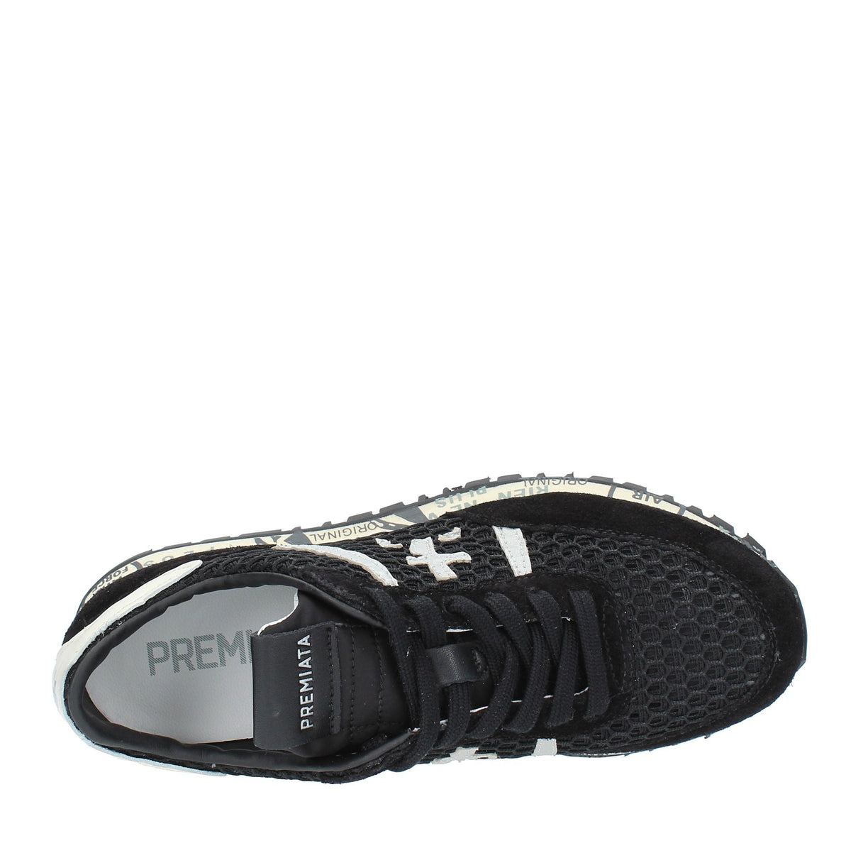 Sneakers in camoscio e tessuto 