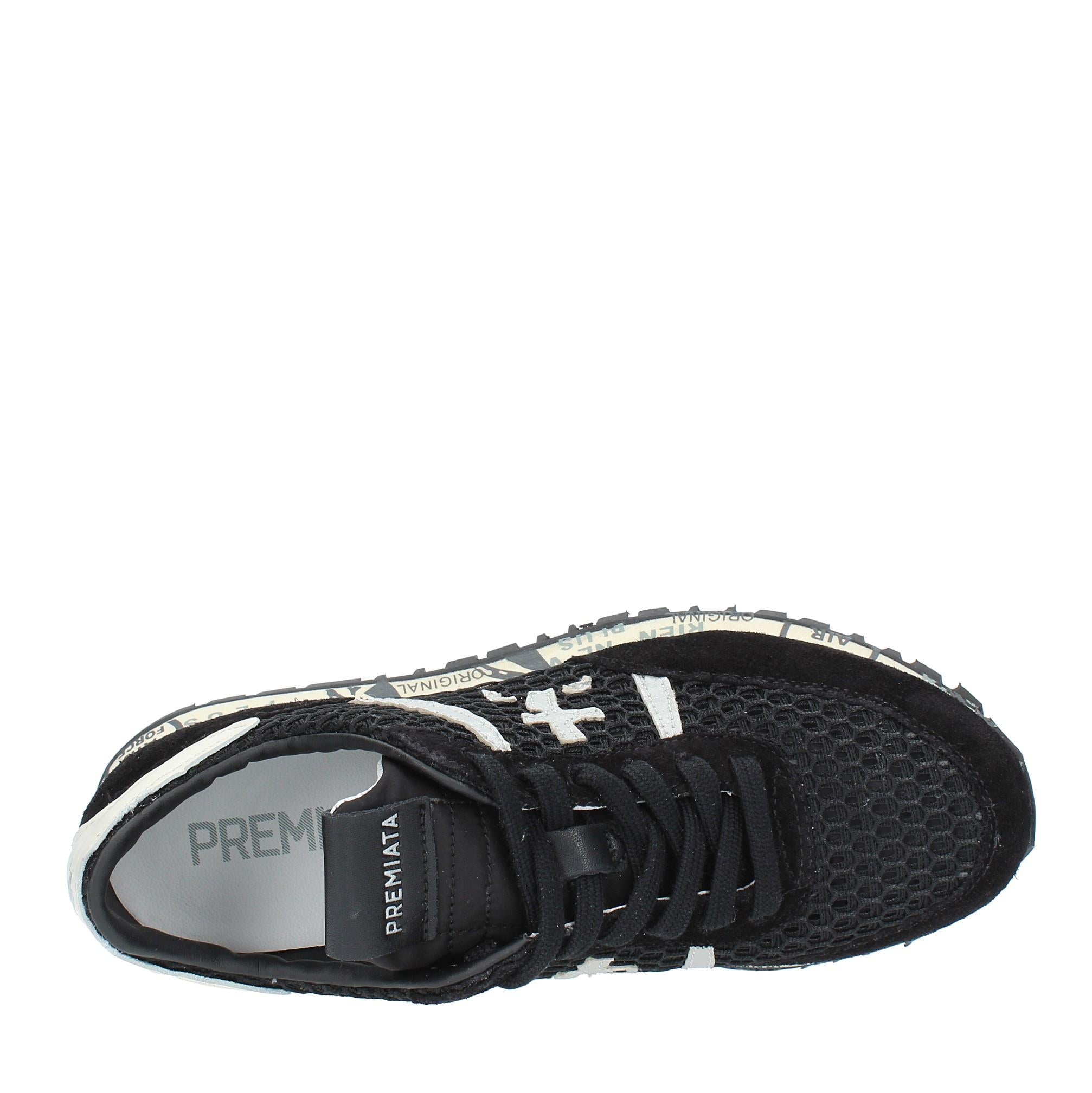 Sneakers in camoscio e tessuto 